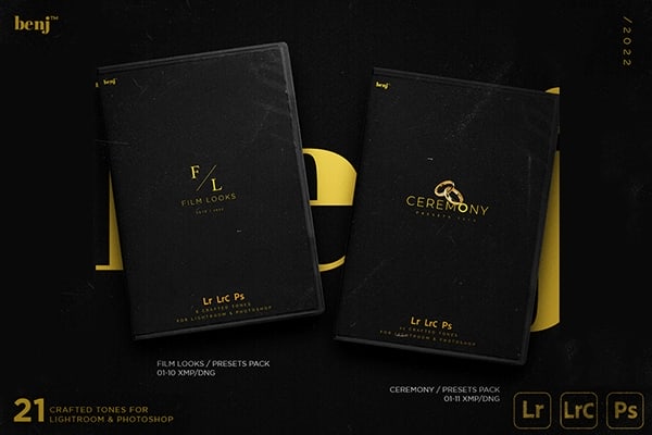 【LR预设】benj™ 21款婚礼仪式人文纪实电影胶片摄影后期调色Lightroom预设手机预设 benj™ Ceremony x Film Look Presets Pack