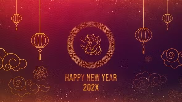 【AE模板】中国风喜庆农历春节LOGO标志开场展示动画 Chinese New Year Logo