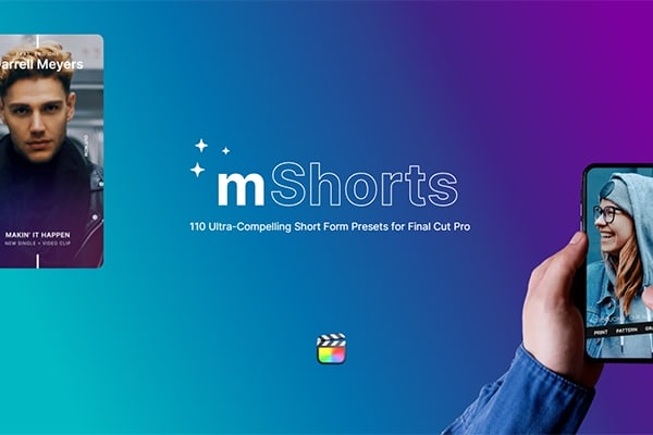 【FCPX插件】110个竖屏包装头像点赞滑动标题介绍图形元素包装动画 motionVFX – mShorts