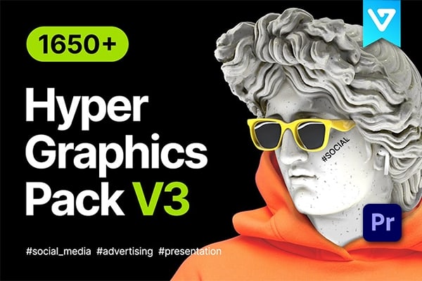 【PR脚本】1650个时尚网络社交媒体LOGO标题图文排版设计动画 Hyper – Graphics Pack v3.1