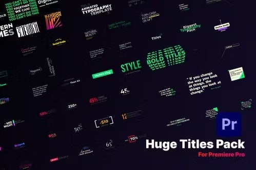 【PR模板】218种现代时尚霓虹标签指示线文字标题排版动画 Titles for Premiere Pro