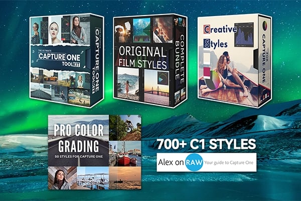 【C1预设】700+原创经典电影胶片肖像婚礼肤色平衡旅行风光颜色分级工作流程调色Capture One样式包 Alex On Raw – Capture One Bundle