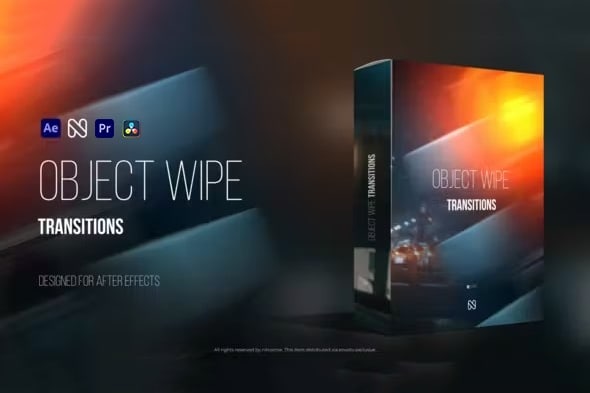 【AE/PR达芬奇模板】平滑运动擦除效果视频无缝转场动画预设 Object Wipe Transitions