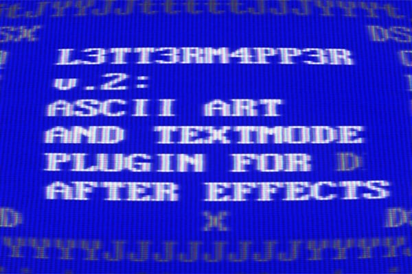 【AE插件】ASCII文本乱码艺术视频映射特效 L3tt3rM4pp3r2 v2.8 Win/Mac版