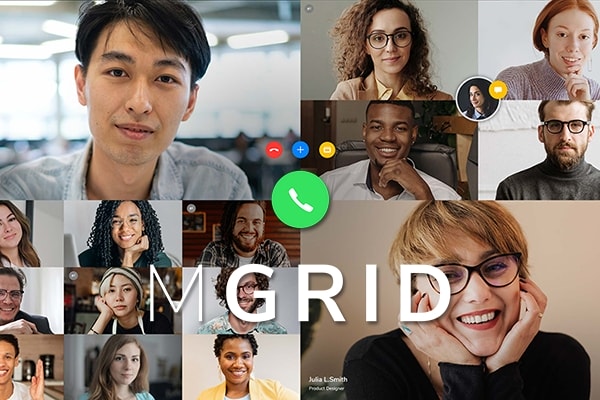 【FCPX插件】51种多人群组视频会议通话聊天网格拼贴布局组合分屏元素动画 motionVFX – mGrid 汉化版