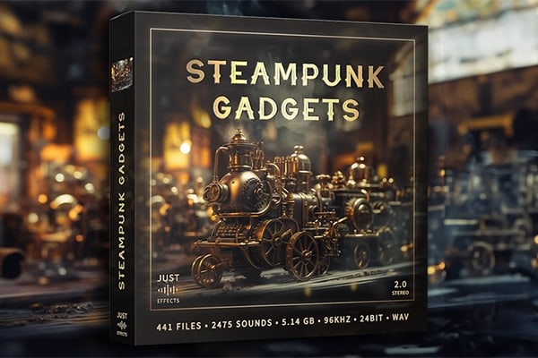 【配乐音效】2475种奇幻蒸汽朋克机械齿轮按钮科幻游戏配乐音效 Just Sound Effects – Steampunk Gadgets