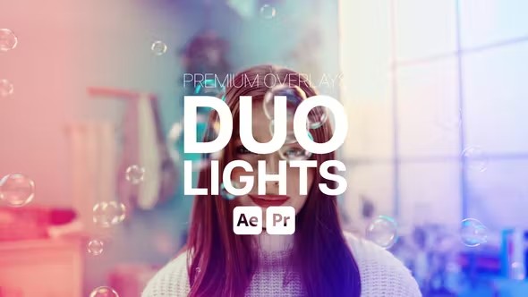 【AE/PR模板】视频唯美色彩渐变视觉特效叠加动画 Premium Overlays Duolights