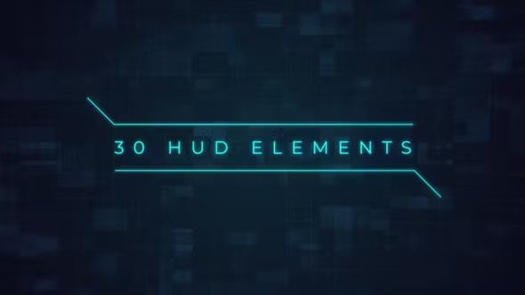 【AE/PR模板】30组军事游戏科幻全息HUD图形元素动画 30 HUD Elements