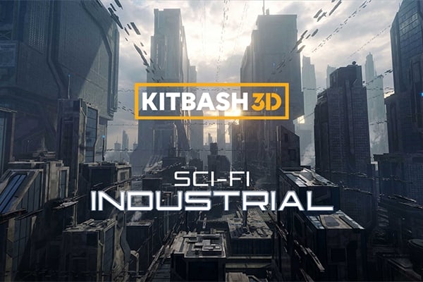 【材质模型】科幻工业未来超现实文明世界城市游戏场景3D贴图材质模型 Kitbash3D – Sci-Fi Industrial
