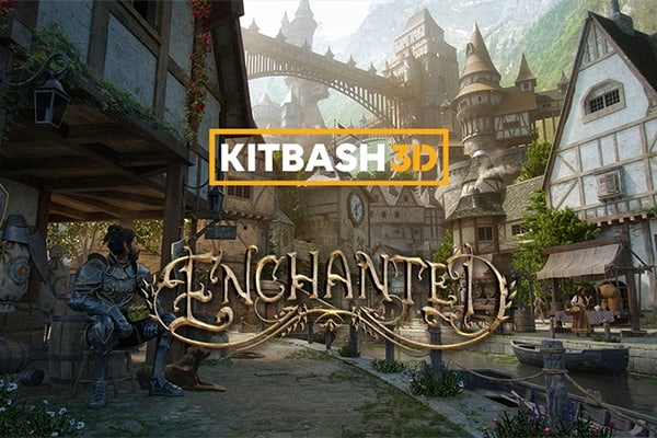 【材质模型】神秘魔法城堡童话游戏世界村庄建筑古镇花园3D贴图材质模型 KitBash3D – Enchanted