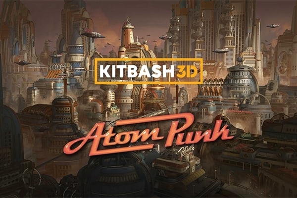 【材质模型】虚拟空间科幻游戏原子朋克梦想世界复古艺术3D贴图材质模型 KitBash3D – Atompunk