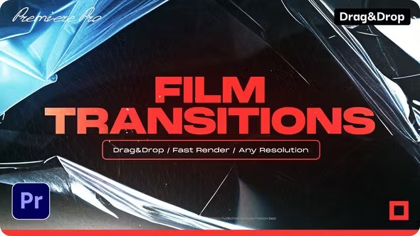 【PR模板】复古老电影胶片燃烧光效转场过渡(含模板音乐) Film Transitions