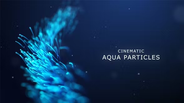 【AE模板】大气线条粒子生长背景文字标题动画开场动画 Cinematic Aqua Particles