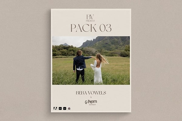 【LR预设】永恒优雅纯白触感电影胶卷肖像婚礼浪漫时刻摄影调色Lightroom预设 G-Presets – Beba Vowels Presets Pack 03