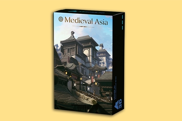 【材质模型】复古中世纪亚洲城镇建筑阁楼CG游戏场景3D贴图材质模型 Absorb3D – Medieval Asia