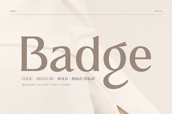 【字体】时尚优雅轻奢艺术产品包装排版LOGO品牌设计英文衬线字体 Badge – Modern Luxury Font Family