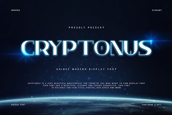 【字体】现代独特设计美感文本标题海报排版显示英文字体 Cryptonus – Unique Modern Display Font
