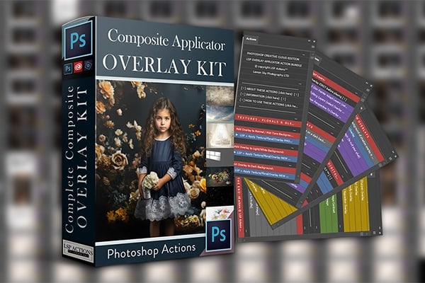 【PS动作】照片摄影后期创意合成特效叠加混合艺术创作全流程PS动作套件 LSP – Overlay Applicator & Composite Action Kit