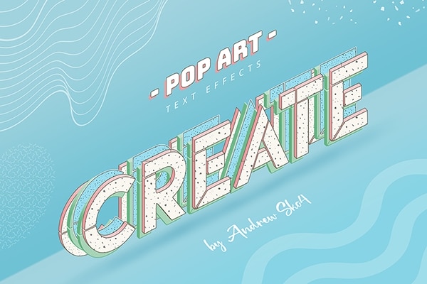 【PSD模板】8个波普艺术效果分层切片文本LOGO图形海报风格设计PS样式模板 Sliced Pop Art – Text Effects