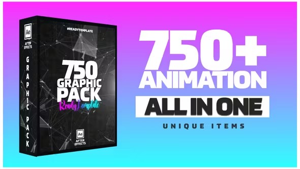 【AE模板】750个社交媒体文字标题排版设计包装宣传动画 Graphic Pack – GFX