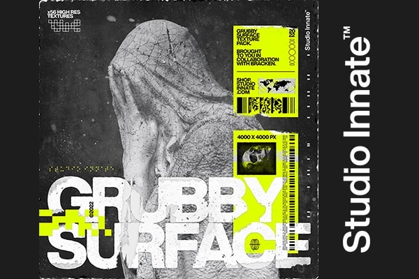 【图片素材】49款肮脏污痕复古做旧手印指纹液体扫描擦拭晕影颗粒垃圾效果图片素材 Studio Innate – Grubby Surface Texture Pack