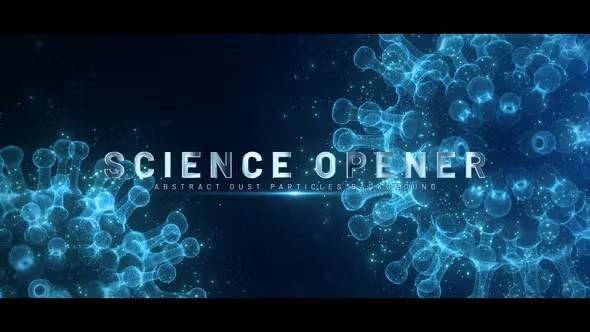 【AE/PR模板】科学医疗粒子元素背景开场文字标题展示片头动画 Science Opener