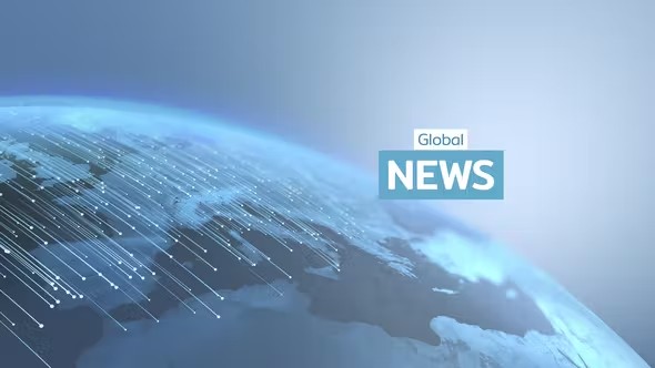 【AE模板】光线粒子拖尾效果全球新闻栏目开场片头动画 Global News Intro