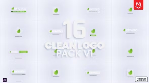 【AE模板】16个干净简洁徽标LOGO展示动画 Minimal Clean Logo Reveal Pack