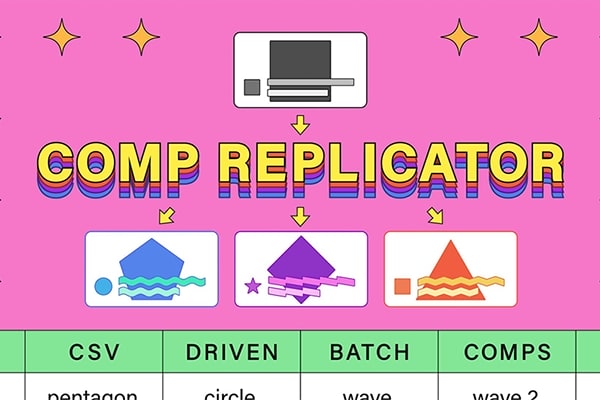 【AE脚本】使用CSV文件批量创建和自定义合成脚本 Comp Replicator：CSV Driven Batch Comps v1.0 +使用教程