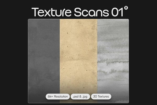 【图片素材】30张撕裂废旧粗糙复古褶皱折印刮痕肌理噪点纸张背景图片素材 Doron Supply – Texture Scans Vol. 1