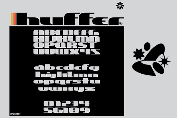 【字体】扁平可爱肥胖臃肿海报排版创意设计英文字体 HVNTER – Huffer Typeface