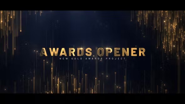【AE模板】唯美奢华线条拖尾粒子颁奖典礼文字标题开场片头 Awards Opener