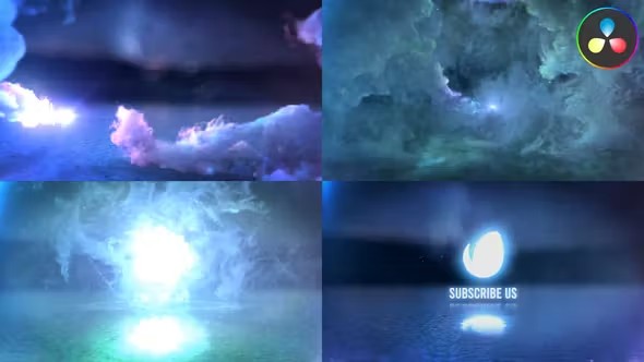 【达芬奇模板】美丽烟尾闪光魔幻粒子飞舞爆炸揭晓LOGO标志动画(含模板音乐) Color Dance Logo Reveal for DaVinci Resolve