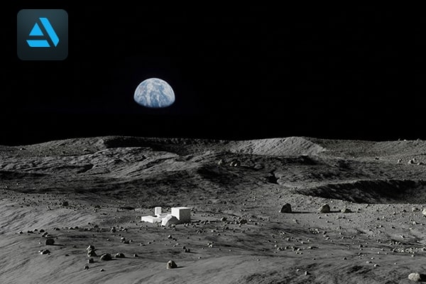 【3D模型】逼真月球表面岩石土壤陨石坑环形山BLEND/FXB模型 Map004 – Moon – lunar landscape