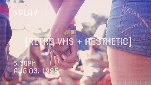 【PR模板】复古VHS美学风格故障闪烁视频文字图形动画 Retro VHS Aesthetic Titles