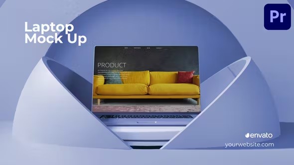 【PR模板】三维笔记本电脑屏幕APP网页程序产品展示动画 Laptop Mockup for Premiere Pro