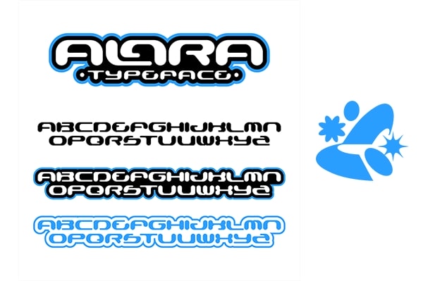 【字体】创意变形连笔科幻卡通游戏艺术排版设计英文字体 HVNTER – Alara Typeface