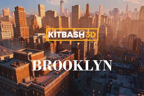 【材质模型】纽约布鲁克林城市街区建筑大厦砖墙公寓住宅3D贴图材质模型 KitBash3D – Brooklyn
