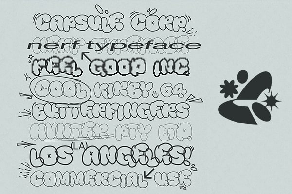 【字体】可爱童趣彭胖泡泡儿童手写加粗效果创意设计英文字体 HVNTER – Nerf Typeface