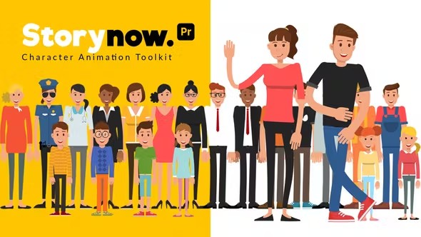 【PR模板】50个人物角色绑定场景解说MG图形动画 Story Now | Characters Animation