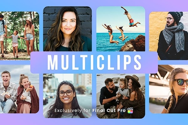 【FCPX插件】95个多屏布局网络会议画中画网格媒体墙视频效果预设 IF Motion – Multiclips 汉化版