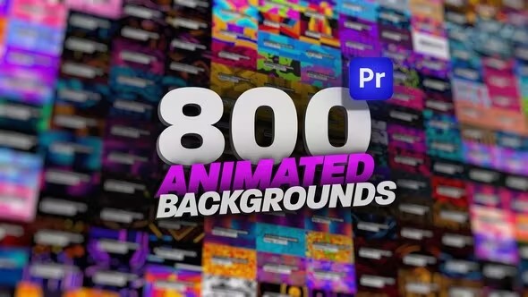 【PR模板】800种抽象艺术流体运动图形渐变背景循环动画 Animated Backgrounds Pack For Premiere Pro
