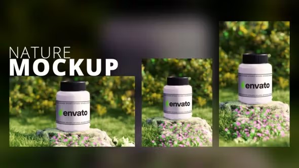 【AE模板】商业产品3D形象展示动画 3D Nature Product Mockup plus Vertical