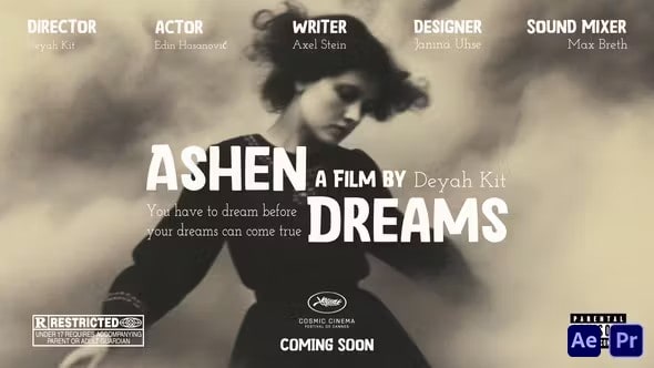 【AE/PR模板】6款电影海报封面排版设计标题片头动画 Slay Cinematic Titles