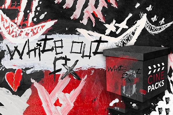 【4K视频素材】150个潮流颓废摇滚风格手绘油漆涂鸦划痕纹理视频素材 CinePacks – White Out FX