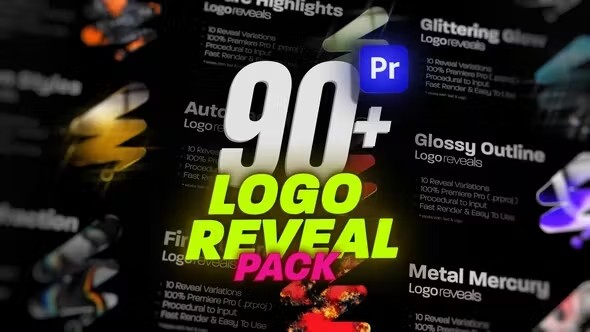 【PR模板】90个闪亮光泽优雅奢华Logo徽标展示动画 90 Logo Reveals Pack For Premiere Pro