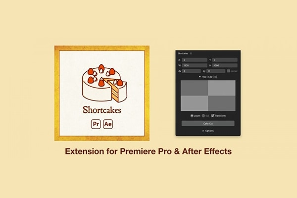 【AE/PR脚本】快速分割画面创建分屏组合视频动画 Shortcakes v2.1.4 Fix