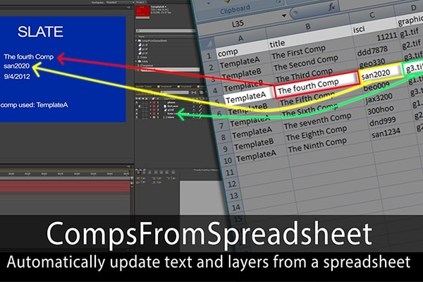 【AE脚本】使用电子表格快速创建合成脚本 CompsFromSpreadsheet 5 v5.23 +使用教程