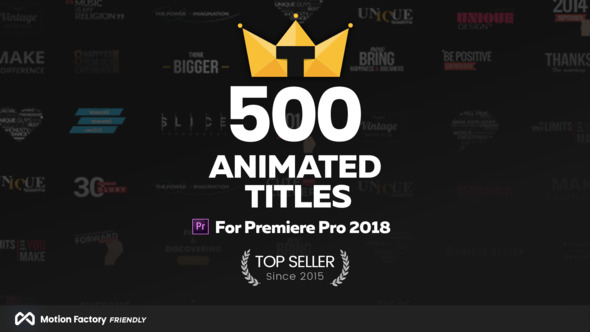 【PR模板/脚本】500个现代时尚文字标题字幕条动态排版动画 TypoKing – Animated Titles & Kinetic Typography Text for Premiere Pro