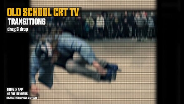 【PR模板】14种老式复古CRT电视显示故障线条边框转场动画 Retro CRT TV Transitions